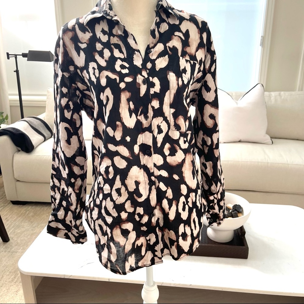 100% Linen Oversized Button Down Shirt